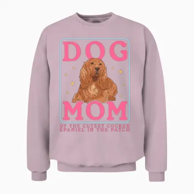 Cocker Spaniel Dog Mom Dog Owner Unisex Sweatshirt - Light Pink