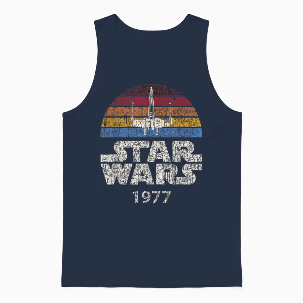 Star Wars X-Wing Trip 1977 Unisex Tank Top in Navy