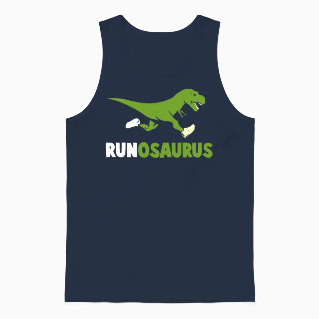 T Rex Running Motivation1 Unisex Tank Top in Navy
