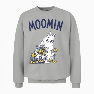 Moomin Moomintroll Floral T-Shirt, White Unisex Sweatshirt - Ash
