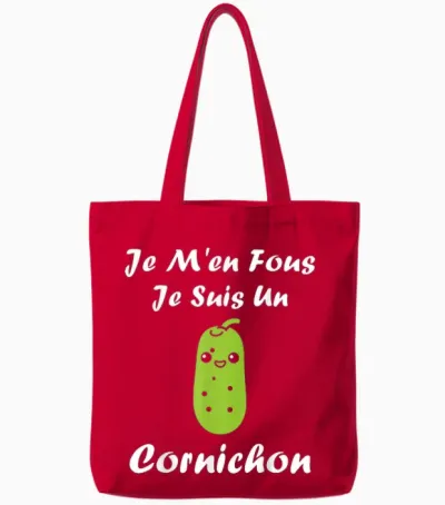 Humor Pickles Je Ne Fous Je Suis Un Pickle T-Shirt, Black, S Tote Bags - Red