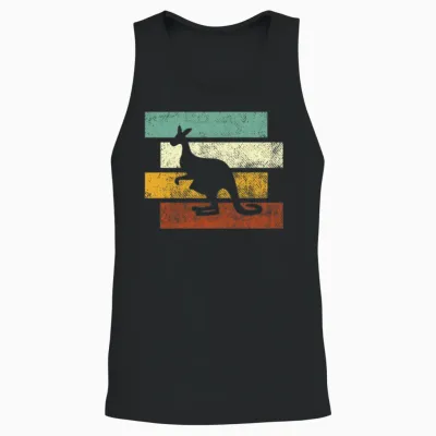 Kangaroo Retro Unisex Tank Top - Black