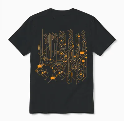 Circuit Board Tech Nerd Computer Core Processor Unisex T-Shirt - Black