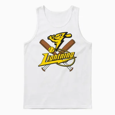 Lightning Baseball Unisex Tank Top - White