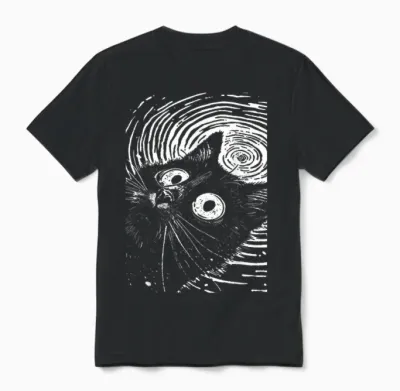 Trippy Cat | Pastel Goth Gothic Grunge Alt Punk Weirdcore Unisex T-Shirt - Black