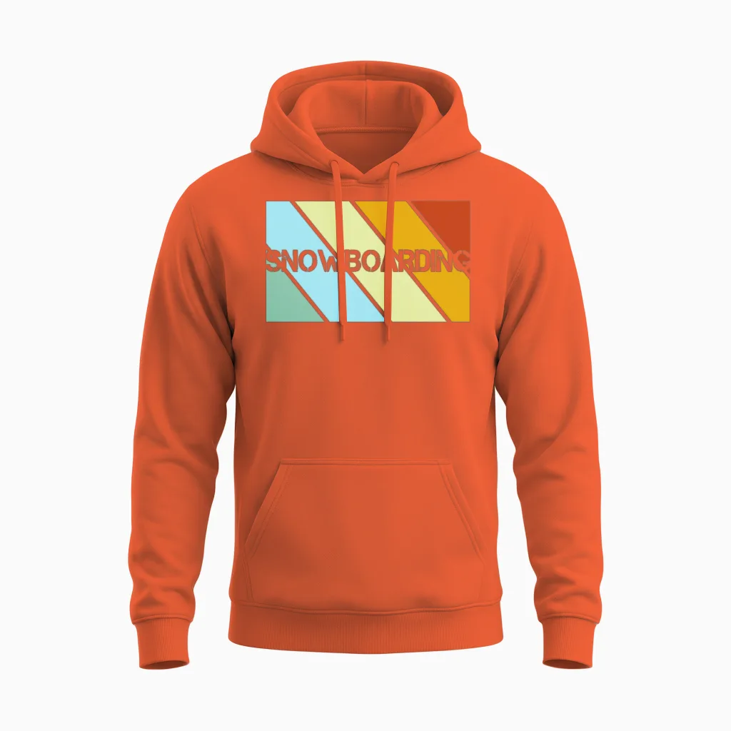 Snowboarding Retro Unisex Hoodie in Orange