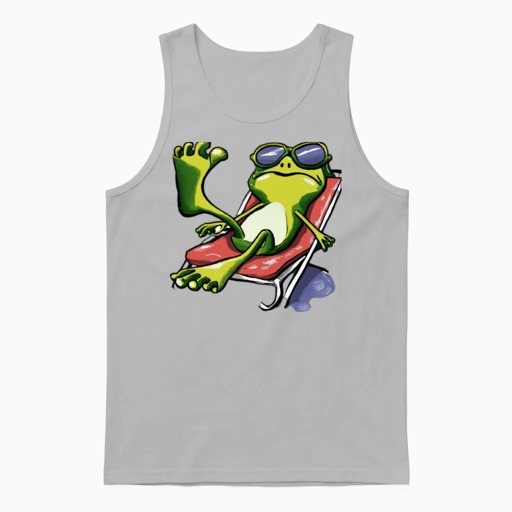 Cool Frog with Sunglasses Chillin Unisex Tank Top in Ash