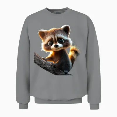 Raccoon Raccoon T-Shirt with German Text "ich Liebe Kleine Süßße Raccoon, Black Unisex Sweatshirt - Sport Grey