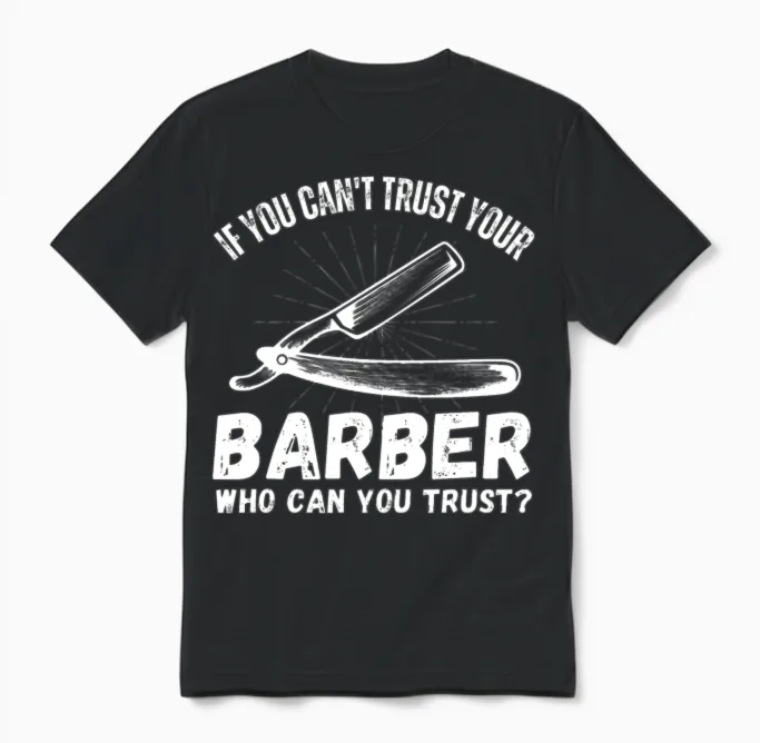 Funny Barber Hair & Beauty Gift Unisex T-Shirt in Black