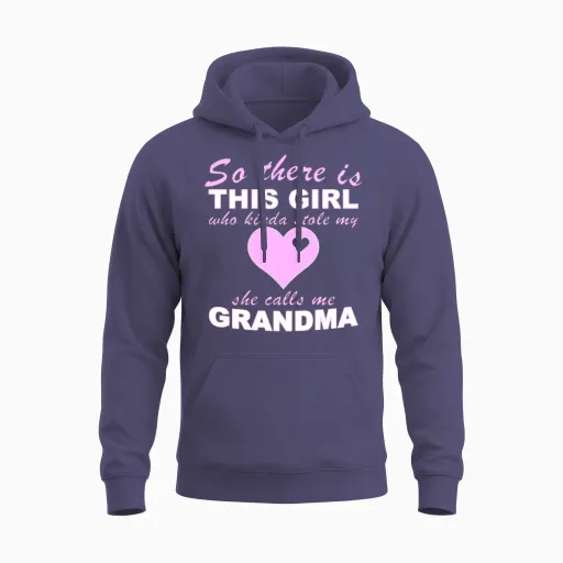 Grandma Granddaughter Unisex Hoodie in Heather Sport Dark Navy
