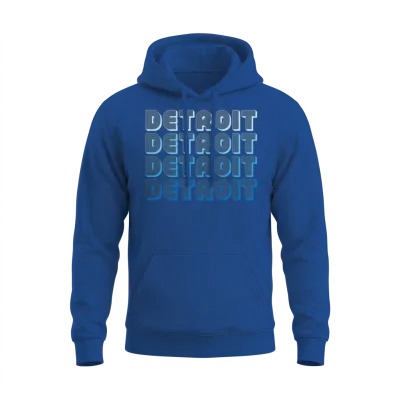 Retro Detroit Michigan Unisex Hoodie - Royal
