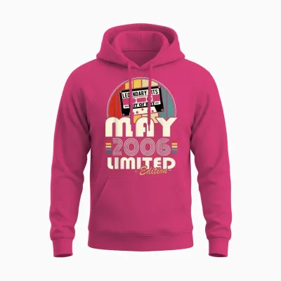 Vintage Anniversaire 20 Ans Née En Mai 2006 Garçons Filles Unisex Hoodie - Heliconia