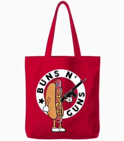 Cool Hot Dog Design for Men Women Boys Sausage Hot Tote Bags - Red