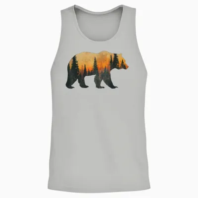 Forests, Tundra Grizzly Bear Unisex Tank Top - Ash