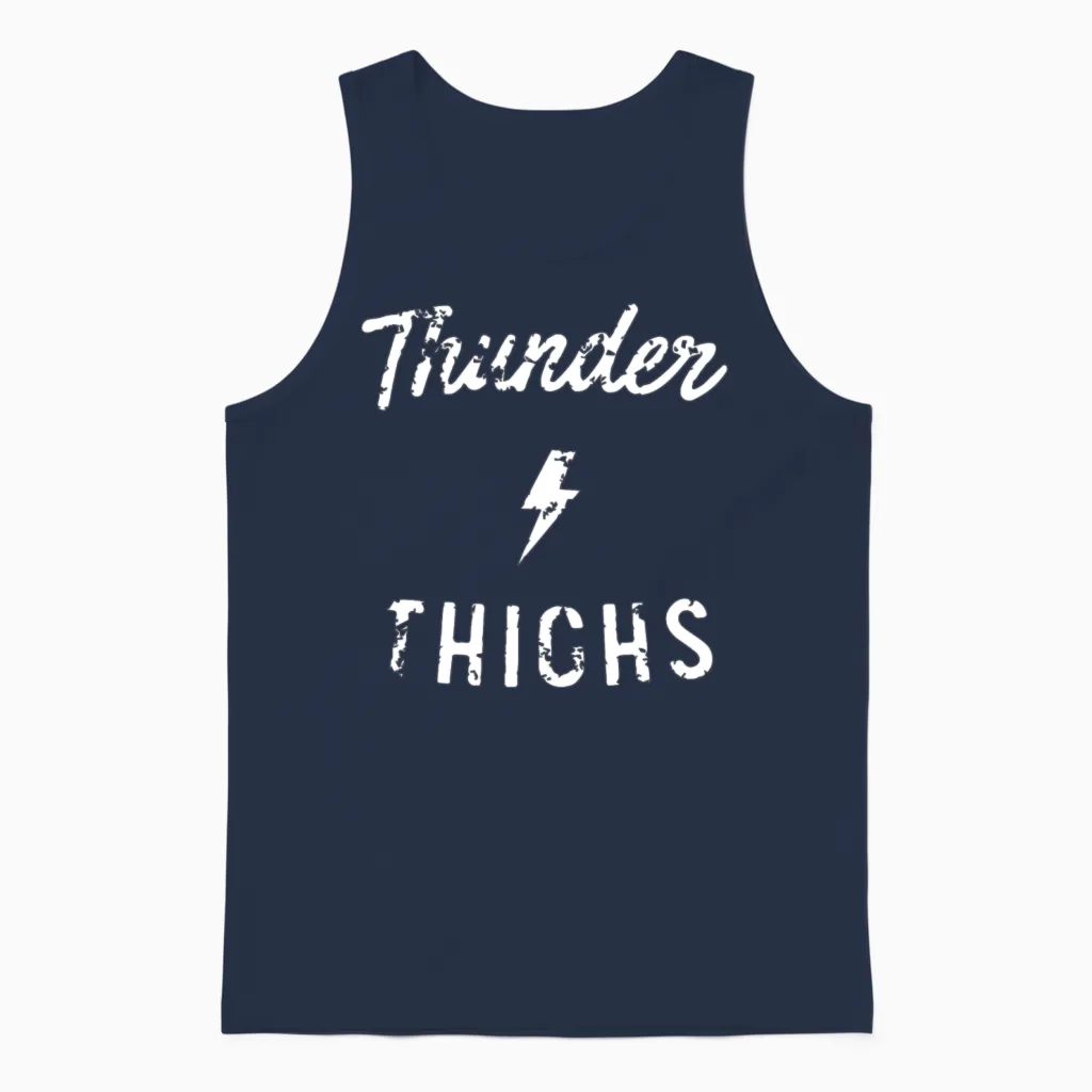 Thunder Thighs Unisex Tank Top in Navy