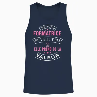A Super Trainer Does Not Age Gift Trainer T-Shirt, Black, Female X-Small Unisex Tank Top - Navy