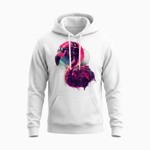 Flamingo Music Dj House Music Casque Producteur De Musique Unisex Hoodie in White