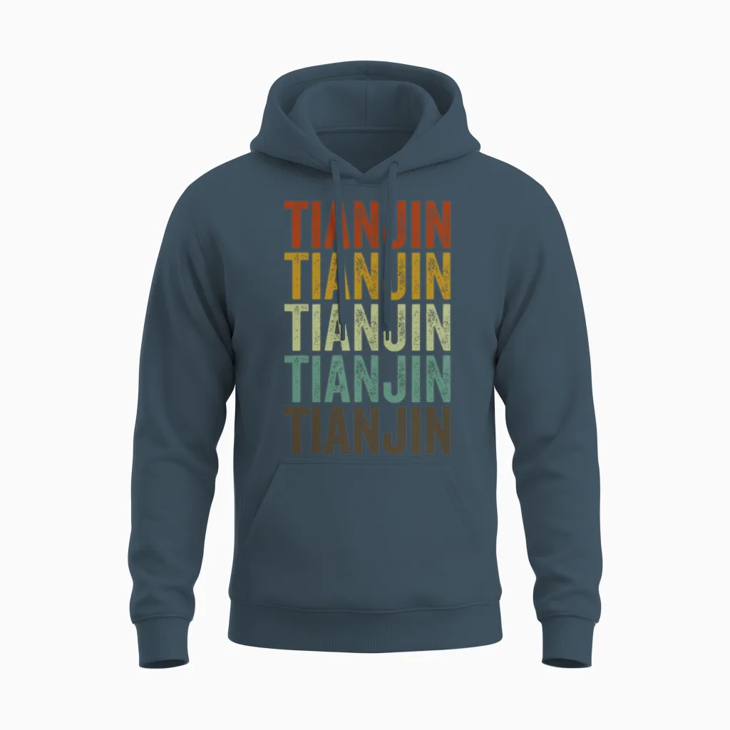 Tianjin China Retro Vintage Unisex Hoodie - Dark Heather