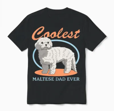 Maltese Dad Dog Owner Dogs Malteses Unisex T-Shirt - Black