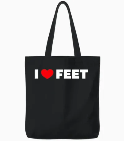 I Love Feet Tote Bags - Black