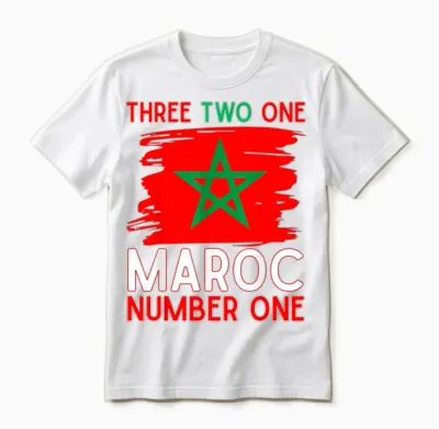 Drapeau Du Maroc Supporter De Football Marocain Pour Homme, Femme, Enfant Unisex T-Shirt - White