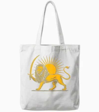 Iranian Flag Lion Sun Persian Pride Iranian Tote Bags - White