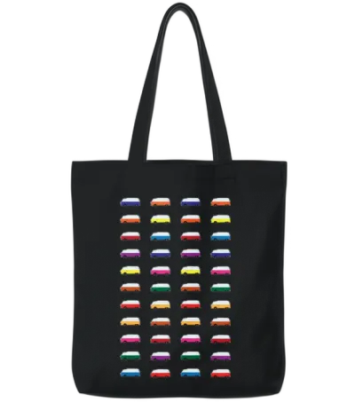 Pop Art Retro Tote Bags - Black
