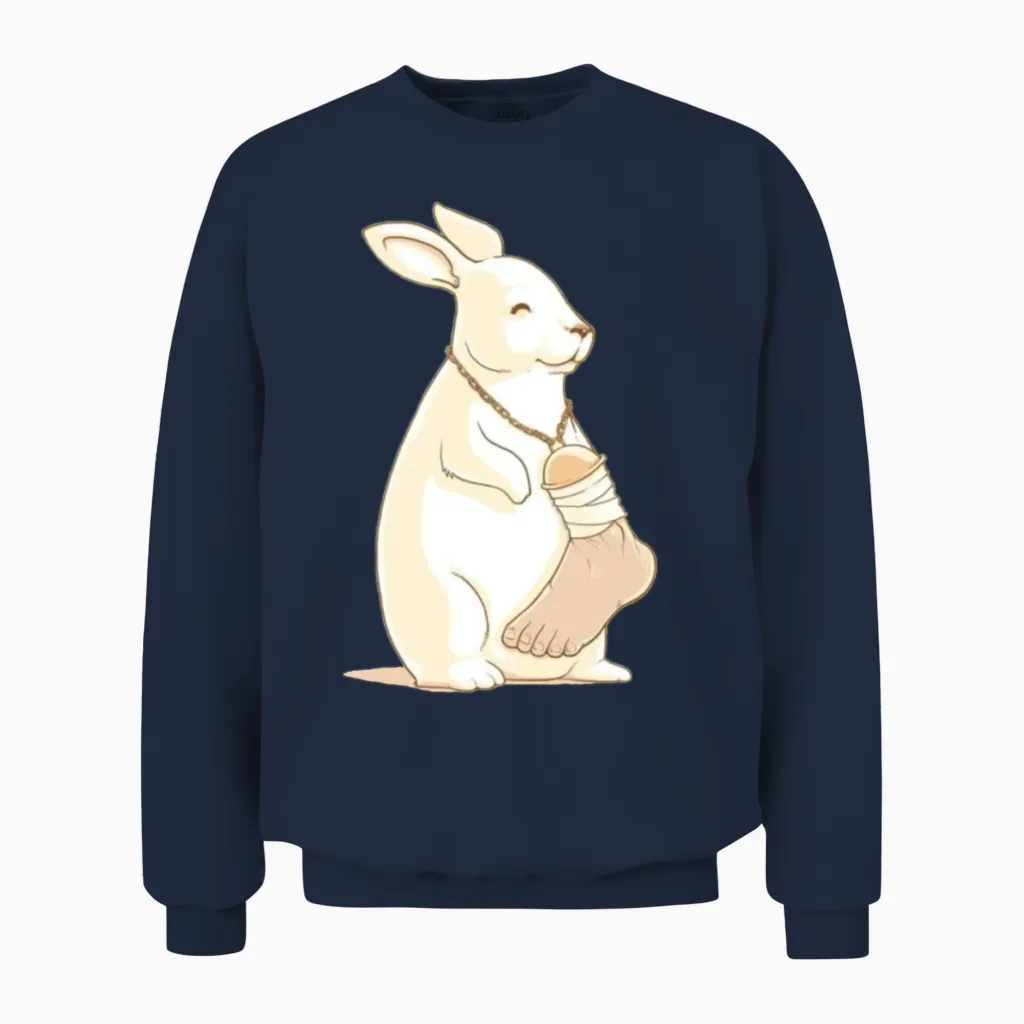 Lucky Human Foot Unisex Sweatshirt in Navy
