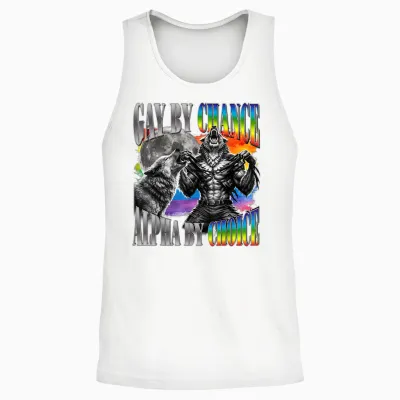 Zufällig Homosexuell Alpha Von Choice Alpha Wolf Lgbt-Sigma-Grafik Unisex Tank Top - White