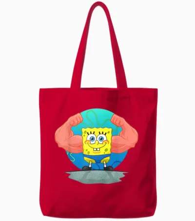 Mademark X Spongebob Squarepants - Spongebob Musclebob Buffpants Tote Bags - Red