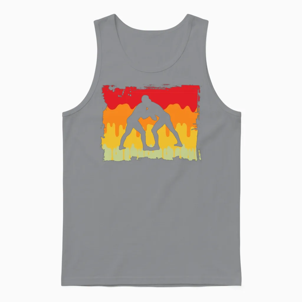 Wrestling Retro Unisex Tank Top in Sport Grey