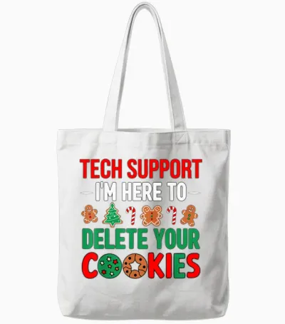 Tech Support Christmas Cookies Women Men Funny Christmas Tote Bags - White