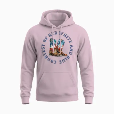 We'll Put a Boot in Your Ass Western Cowgirl (2 Sides) Unisex Hoodie - Light Pink