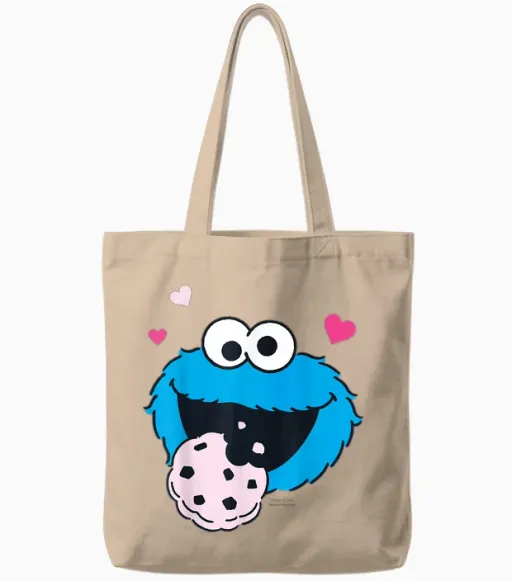 Sesame Street - Cookie Monster Tote Bags in Natural