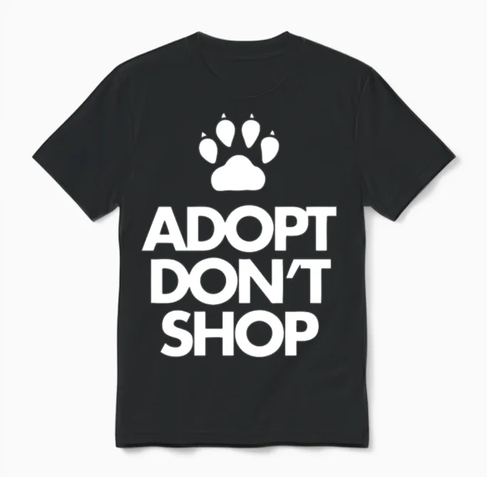 Adopt Dont Shop Unisex T-Shirt in Black