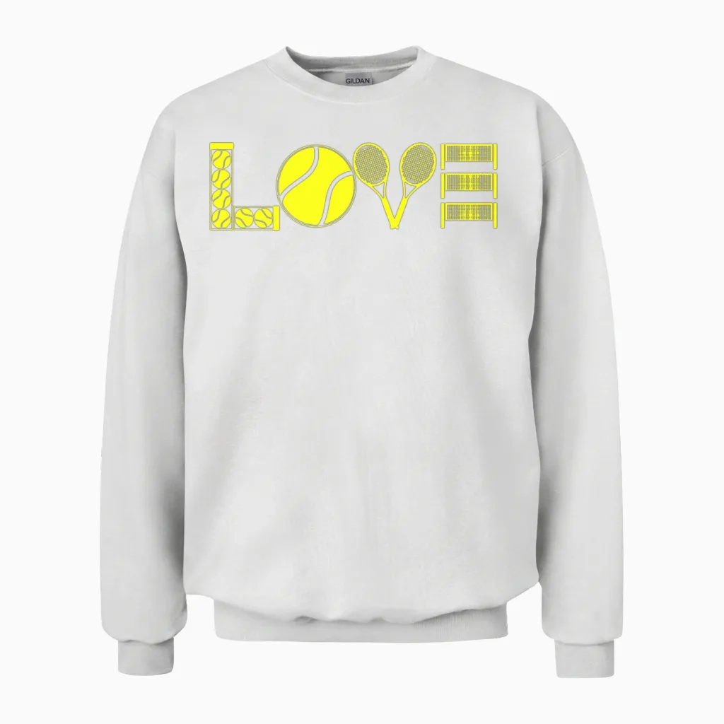 Tennis Love Unisex Sweatshirt in White