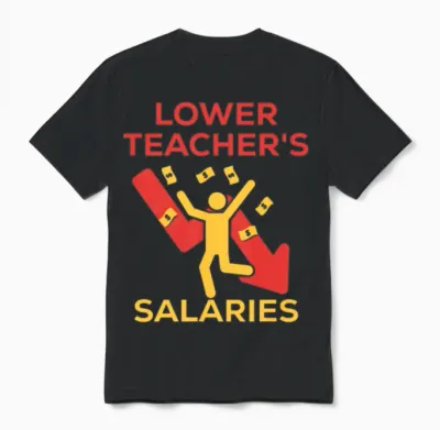 Lower Teacher's Salaries Meme for Us Teachers Unisex T-Shirt - Black