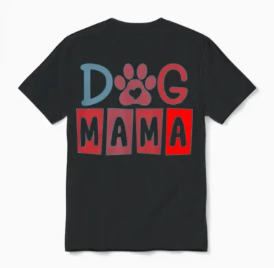 Dog Mama, Dog Lovers Unisex T-Shirt - Black