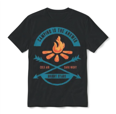 Camping Is the Answer Unisex T-Shirt - Black