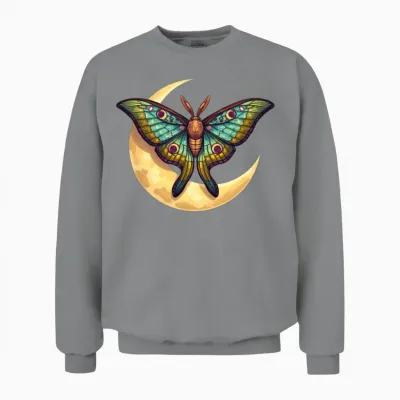 Moon Moth Mosaic Unisex Sweatshirt - Sport Grey