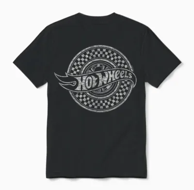 Hot Wheels - Checked Circle Logo Unisex T-Shirt - Black