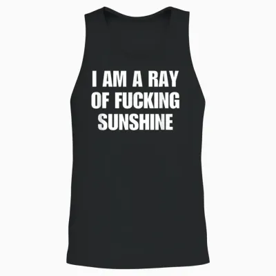 I Am a Ray of Sunshine Y2k Aesthetic Unisex Tank Top - Black