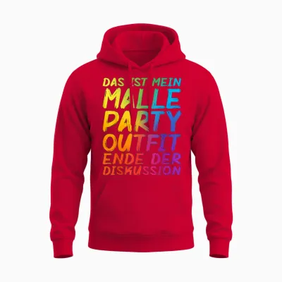 Das Ist Mein Malle Party Outfit Ende Der Diskussion T-Shirt, Black, S Unisex Hoodie - Red