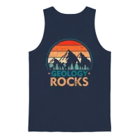 Geology Rocks Retro Unisex Tank Top - Navy – 1