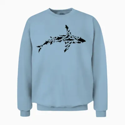 Shark Marine Biologist Sharks Silhouette Unisex Sweatshirt - Light Blue