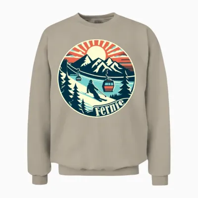 Fernie, Canada - Winter Sports and Ski Vacation Unisex Sweatshirt - Sand