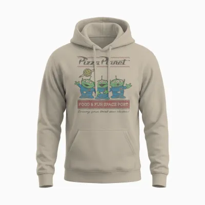 Disney Pixar Toy Story Pizza Planet Aliens Unisex Hoodie - Sand