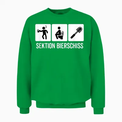 Sektion Bierschiss Antisozial Asozial Lustiges Assi T-Shirt - Damen - Unisex-Erwachsene - Schwarz - Small - Kurzarm - Cartoon-T-Shirt Unisex Sweatshirt - Irish Green