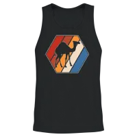 Camel Retro Unisex Tank Top - Black – 2