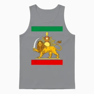 Shir O Khorshid Iran Lion & Sun Iranian Flag Emblem Unisex Tank Top - Sport Grey